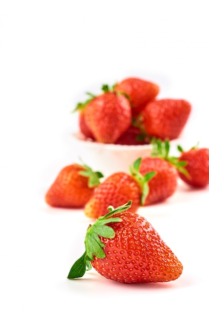 Strawberry berries on white isolated