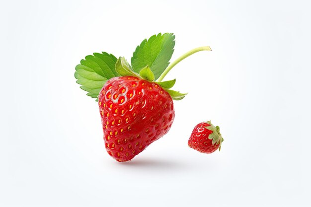 Photo strawberry berry levitating on white background