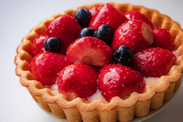 Strawberry and blueberry tart