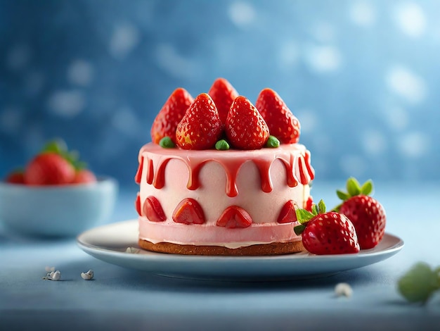 Strawberry cake with berries