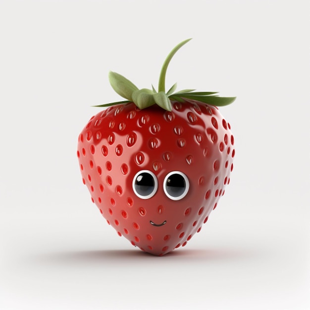 strawberry cartoon in a white background