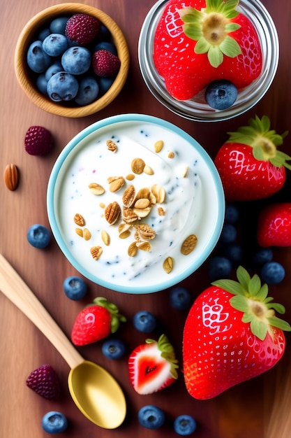 Photo strawberry cereal