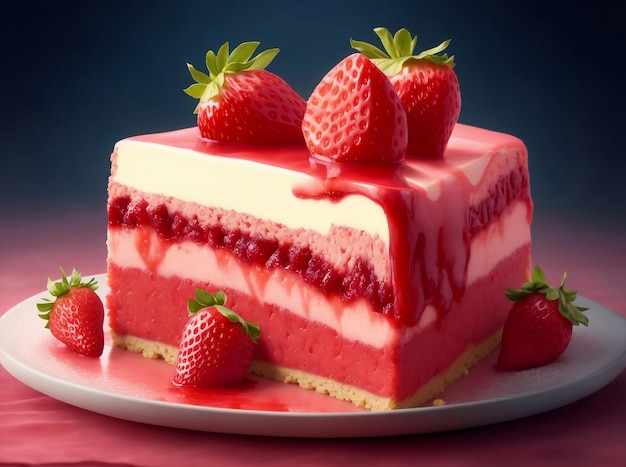 Strawberry cheesecake Generatieve AI illustratie