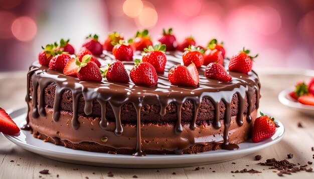 Strawberry chocolate cake