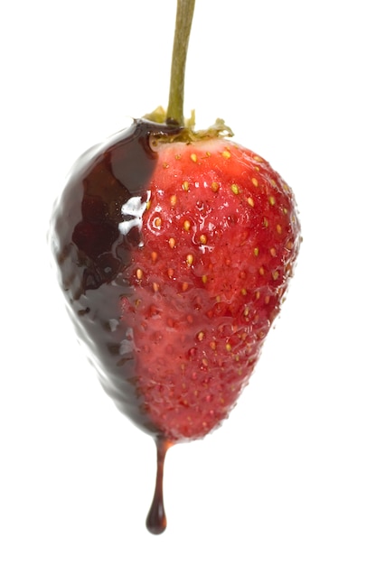 Strawberry and Chocolate over white background