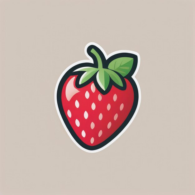 strawberry clipart vector logo icon illustration