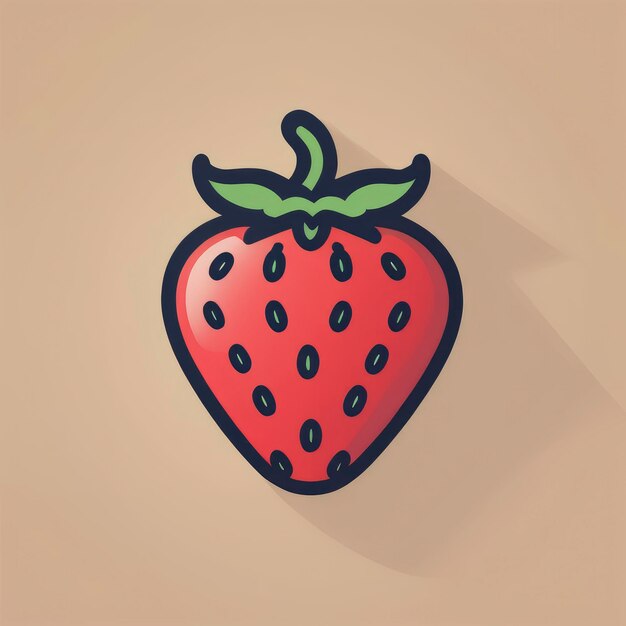 strawberry clipart vector logo icon illustration