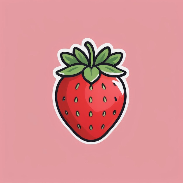 strawberry clipart vector logo icon illustration