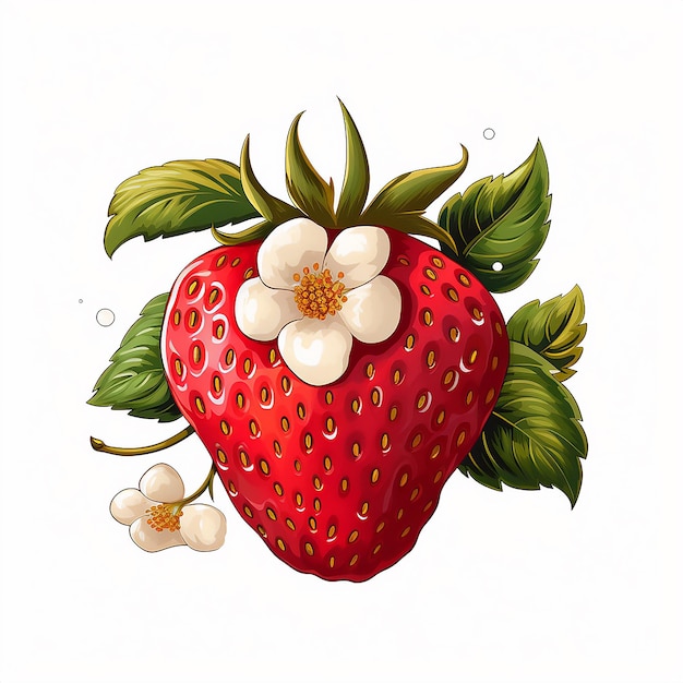 strawberry clipart white background premium