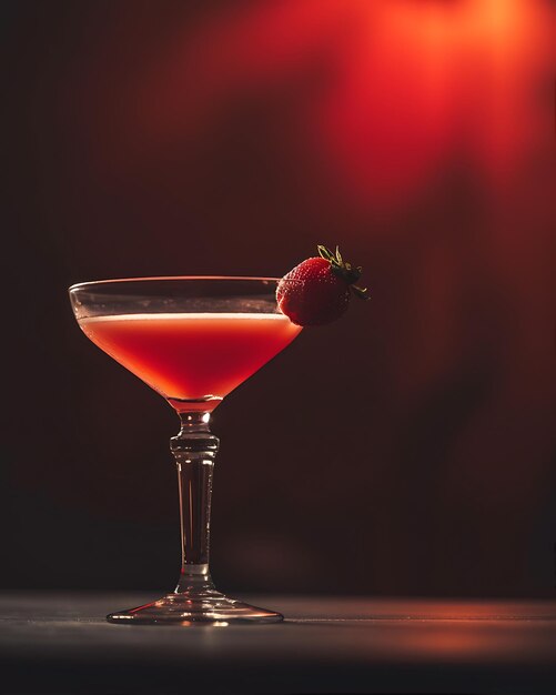 strawberry cocktail captured in style