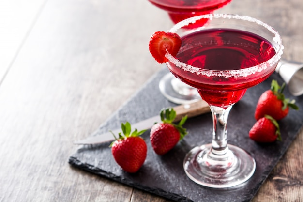 Strawberry cocktail in a glass