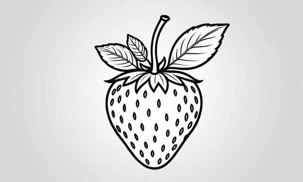 Photo strawberry coloring page for kids