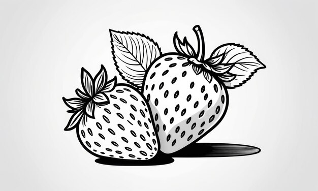 Photo strawberry coloring page for kids