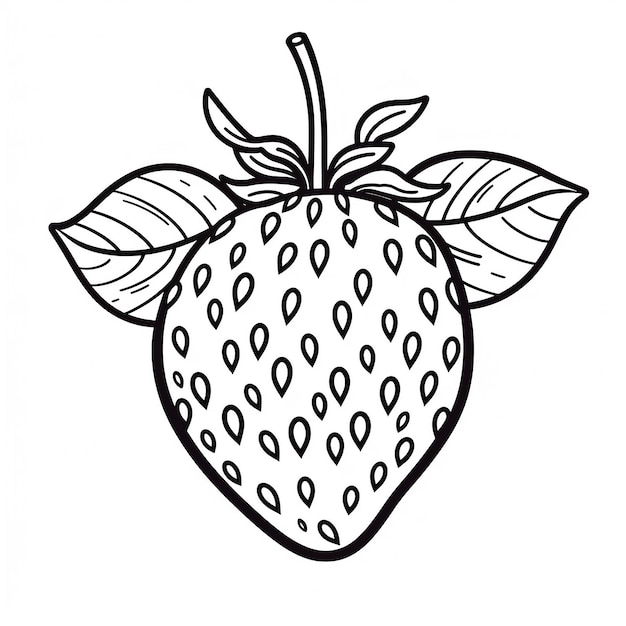 strawberry coloring page for kids