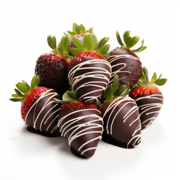 Photo strawberry covered with chocolate isolated on a white background cutout