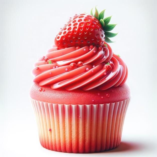 Photo a strawberry cupcake