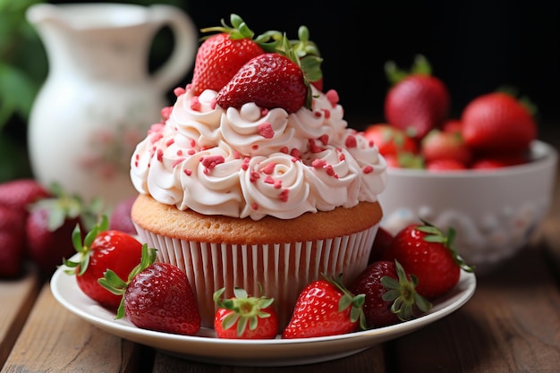 Photo strawberry cupcakes