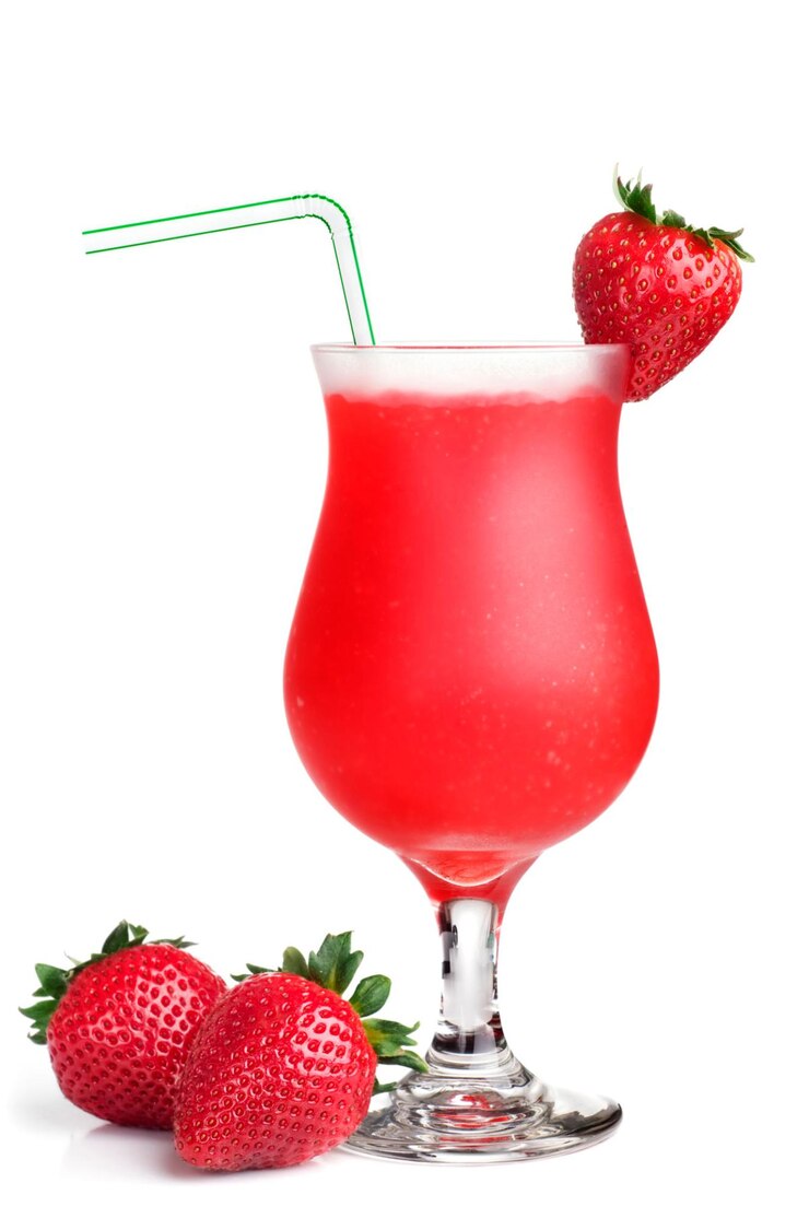 흰색 바탕에 딸기 daiquiri