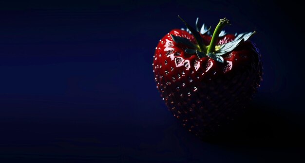 Photo a strawberry on a dark background