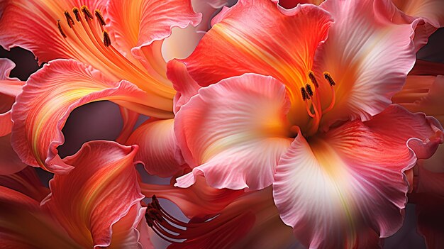 Strawberry daylily flowers hemerocallis