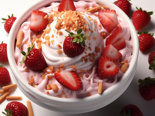 Strawberry dessert cup smoothie ice cream