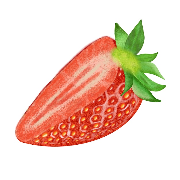 Strawberry fresh fruit illustration color painting