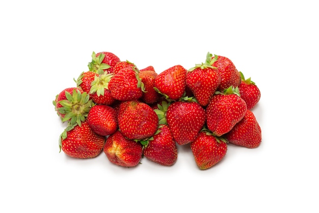 Strawberry. Fresh group of berries isolated on a white background.