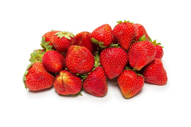 Strawberry. Fresh group of berries isolated on a white background.