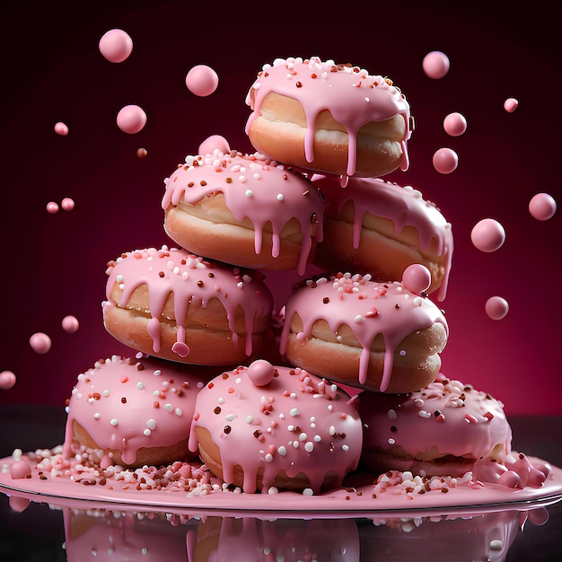 Strawberry frosted doughnuts