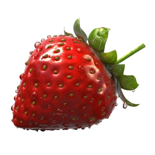 Strawberry fruit Transparent isolated background AI