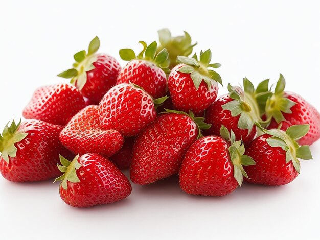 Strawberry fruits on white background