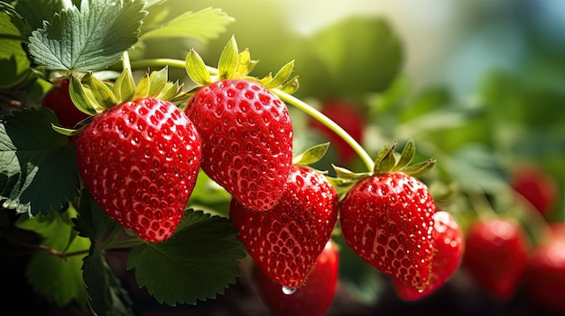 Photo strawberry in the garden