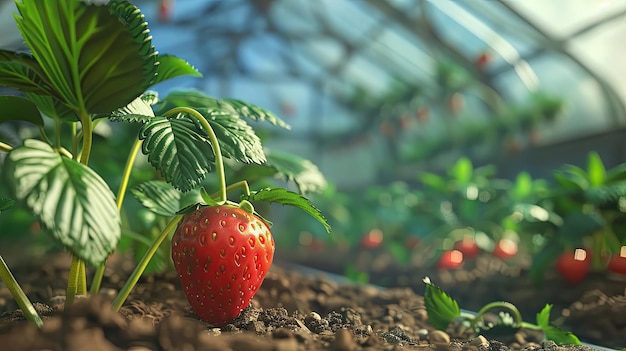 Strawberry greenhouse Generative AI