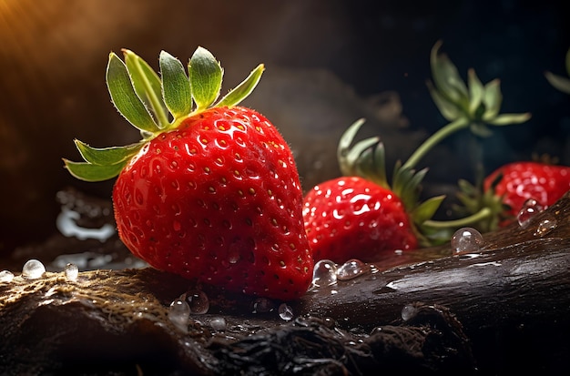 strawberry on the ground generative ai