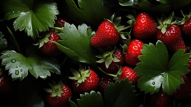 Strawberry HD 8K background Wallpaper Stock photographic image