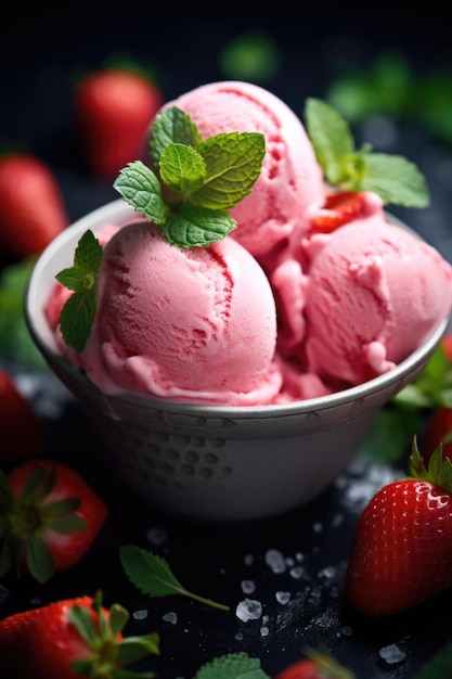 Strawberry Ice Cream Balls