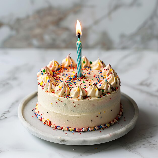 Strawberry ice cream cake on white background