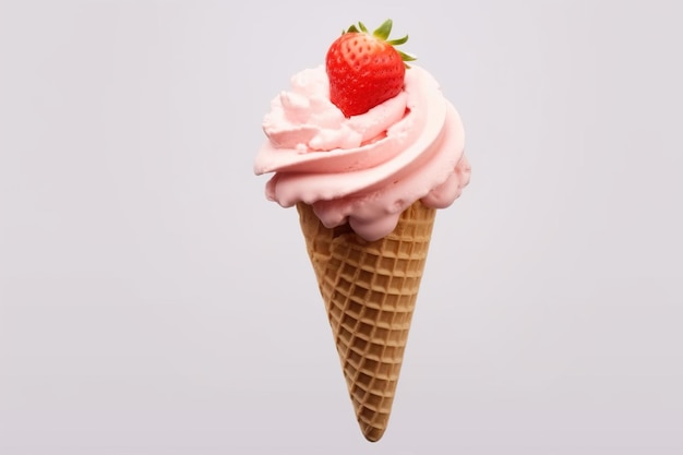 strawberry ice cream con