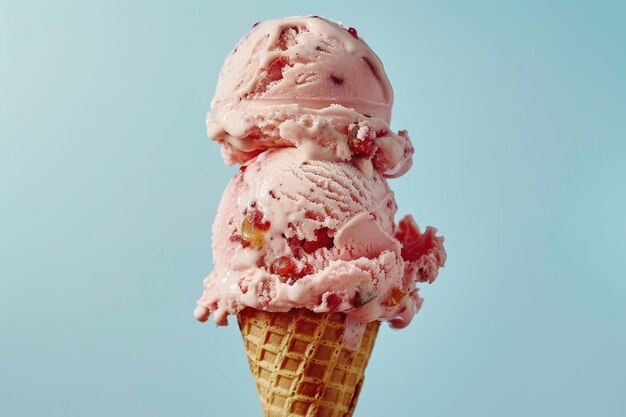 Strawberry ice cream cone