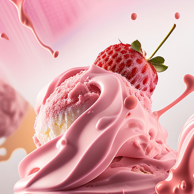 strawberry ice cream mix banner ads on