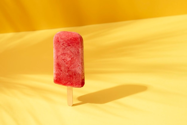 Strawberry ice cream popsicle fruit ice cream on a stick