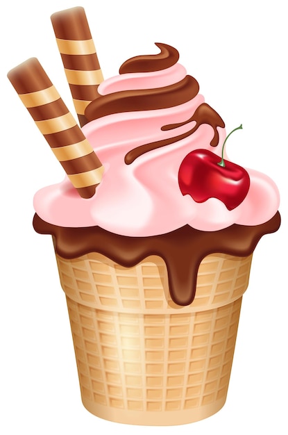 Photo strawberry ice cream vector