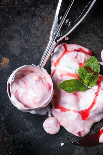 Photo strawberry ice cream