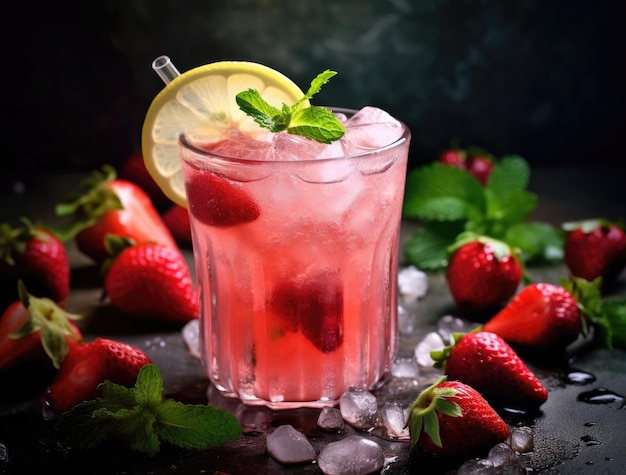 Strawberry iced lemonade