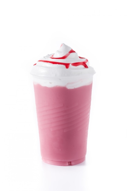 Foto milkshake ghiacciato alla fragola