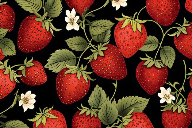 strawberry illustration pattern