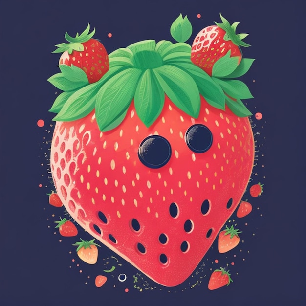 Photo strawberry illustration