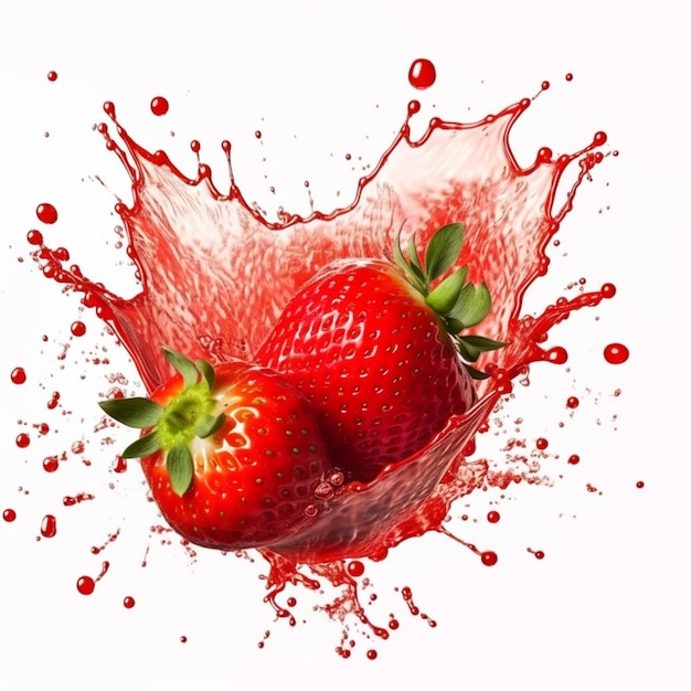 A strawberry is being poured into a glass