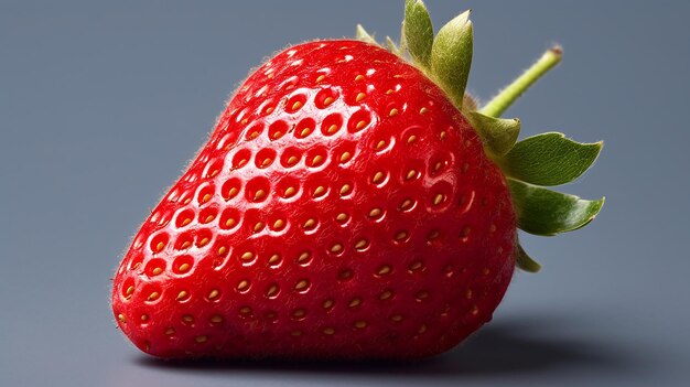 Strawberry isolated on a gray background Closeup