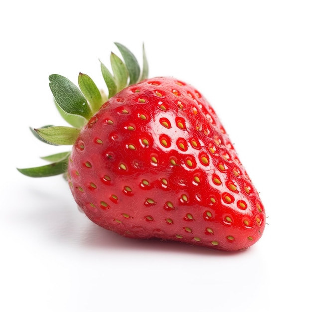 흰색 배경에 고립 된 딸기는 인공 지능을 생성합니다.